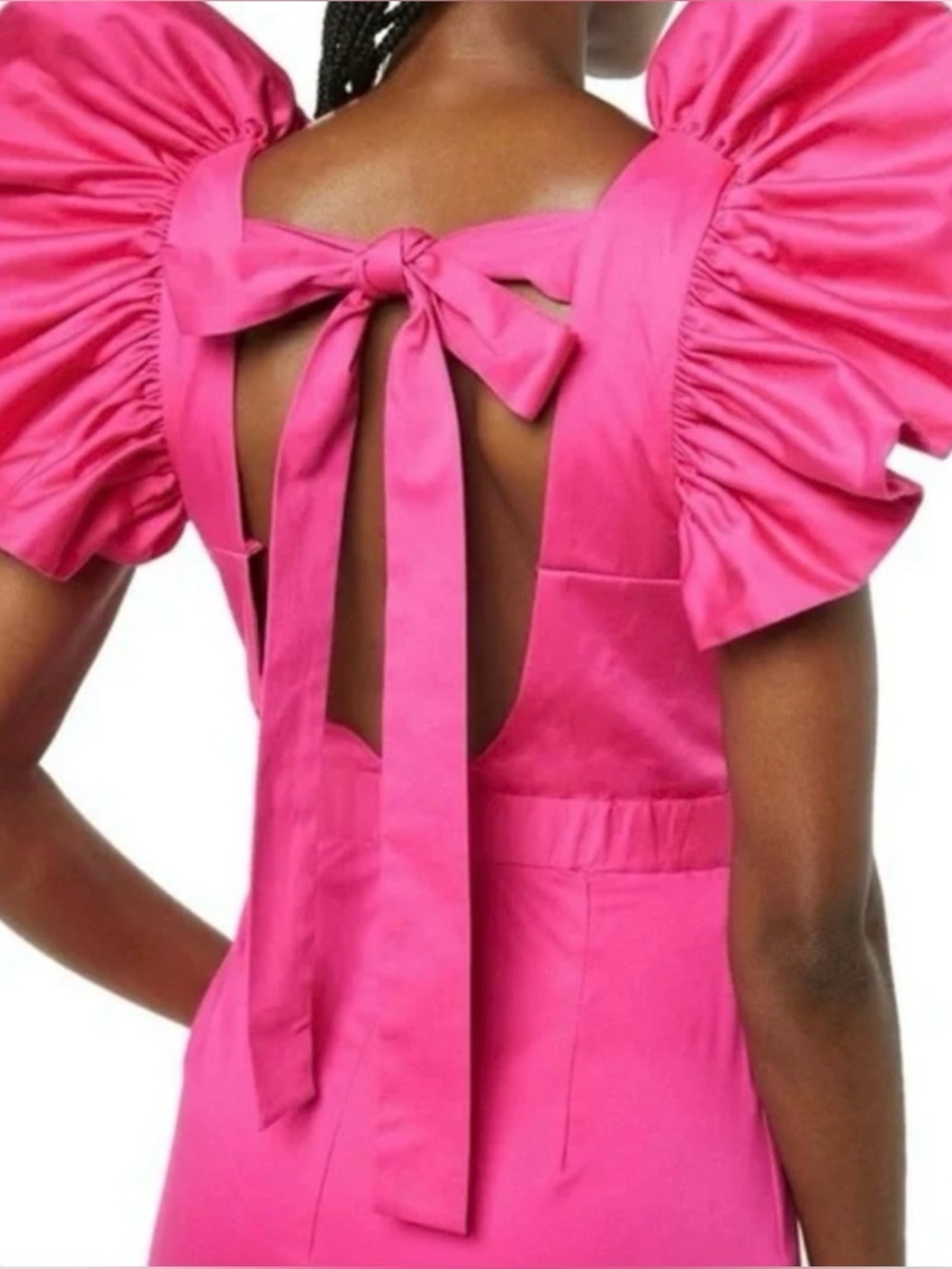 Pink Ruffle-Shoulder High-Low Dress - Picture 2 of 4